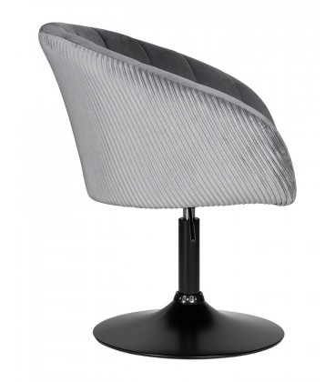 Кресло дизайнерское DOBRIN EDISON BLACK LM-8600_BlackBase велюр серый