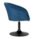 Кресло дизайнерское DOBRIN EDISON BLACK LM-8600_BlackBase велюр синий