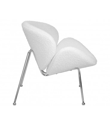 Кресло дизайнерское DOBRIN EMILY LMO-72 (ткань букле белый)