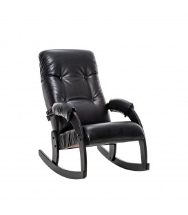 Кресло-качалка Модель 67, венге, экокожа, vegas lite black