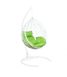 Подвесное кресло LESET ЭВА, белый, полиэстер с водоотталкивающей пропиткой (oxford), зеленое яблоко
