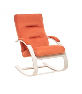 Кресло-качалка Leset Милано, слоновая кость, ткань велюр, v39 оранжевый