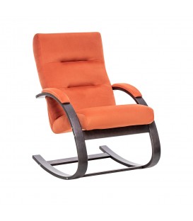 Кресло-качалка Leset Милано, венге текстура, ткань велюр, v39 оранжевый