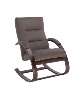 Кресло-качалка Leset Милано, орех текстура, ткань велюр, v23 молочный шоколад