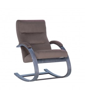 Кресло-качалка Leset Милано, венге текстура, ткань велюр, v23 молочный шоколад