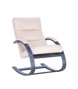 Кресло-качалка Leset Милано, венге текстура, ткань велюр, v18 бежевый