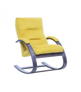Кресло-качалка Leset Милано, венге текстура, ткань велюр, v28 желтый