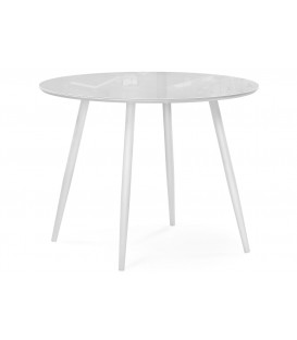 Стеклянный стол Абилин 90 ультра белое стекло / белый матовый