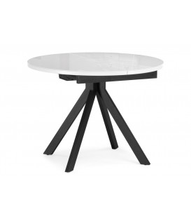 Стеклянный стол Ален ультра белое стекло / черный 516558