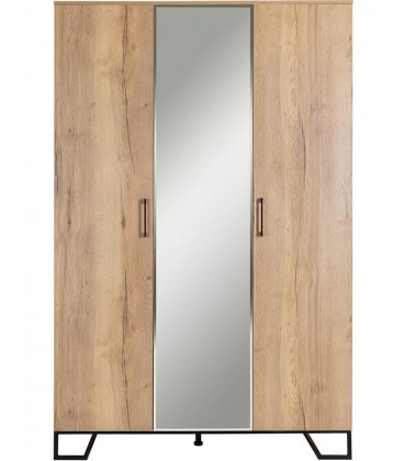 Шкаф трехстворчатый с зеркалом Loft Дуб Натур