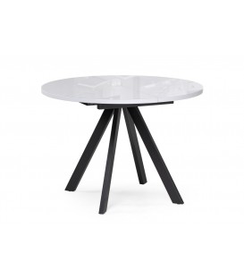 Стеклянный стол Трейси 100(140)х75 белый / черный 516560