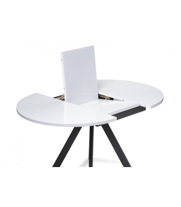 Стеклянный стол Трейси 100(140)х75 белый / черный