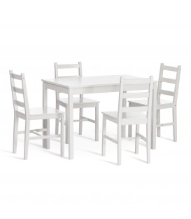 Обеденный комплект Хадсон 2 (стол + 4 стула) / Hudson 2 Dining Set, butter white