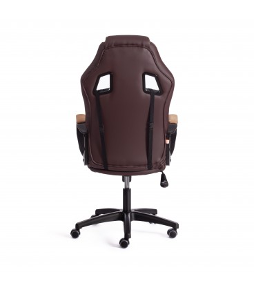 Кресло компьютерное DRIVER 22 экокожа+ткань, коричневый/бронзовый
