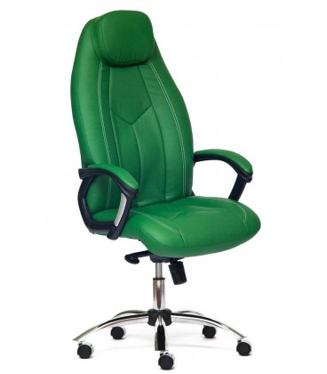 Кресло BOSS люкс (хром), зеленый
