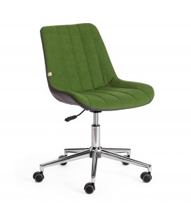 Кресло STYLE, экошерсть/кожзам, зеленый/металлик