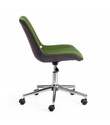 Кресло STYLE, экошерсть/кожзам, зеленый/металлик