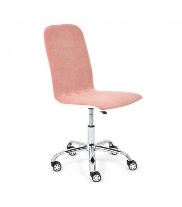 Кресло офисное RIO флок/кожзам, розовый/белый
