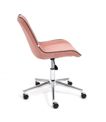 Кресло офисное STYLE, флок, розовый