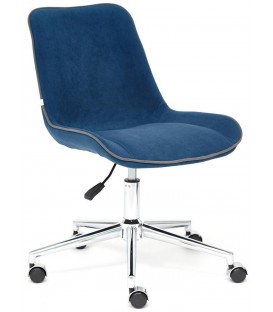 Кресло офисное  STYLE, флок, синий