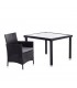 Обеденный комплект (стол со стеклом + 4 стула) 210036, черный