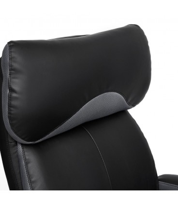 Кресло офисное DUKE экокожа+ткань, черный/серый
