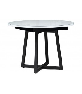 Стеклянный стол Регна черный / белый 504219