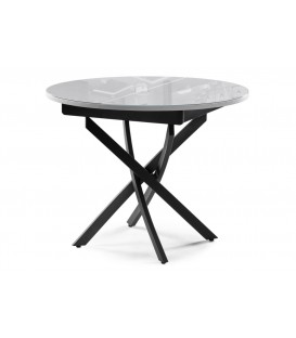 Стеклянный стол Лауриц черный / белый раскладной 504213