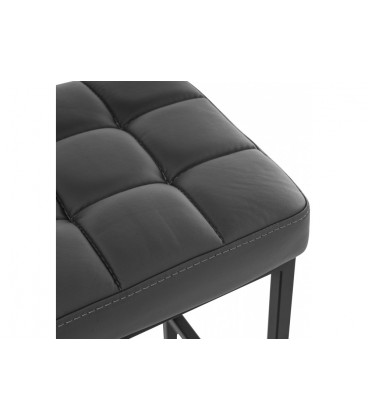 Барный стул Лофт кожзам темно-серый / черный матовый