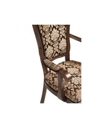 Кресло Руджеро с мягкими подлокотниками орех / шоколад