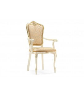 Кресло  деревянное Руджеро патина золото / бежевый