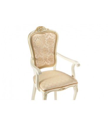 Кресло деревянное Руджеро патина золото / бежевый