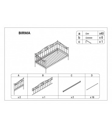 Кровать Signal BIRMA (белый) 90/200