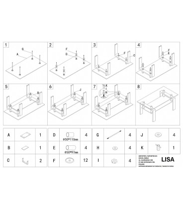 Стол журнальный Signal LISA D (серый)