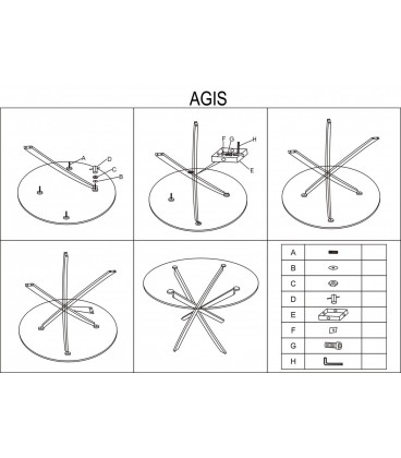 Стол обеденный Signal AGIS 90 (стекло/хром)