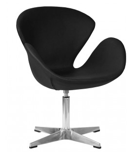 Кресло дизайнерское DOBRIN SWAN LMO-69А, экокожа, черный