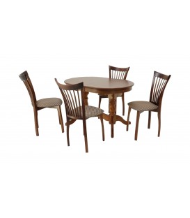 Обеденная группа стол Бизе со стульями Миранда,орех, ромб коричневый