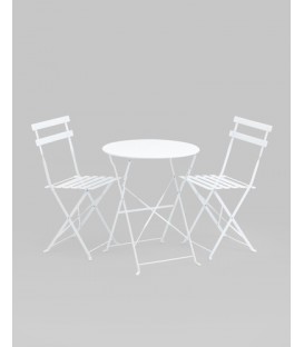 Комплект стола и двух стульев Бистро, белый
