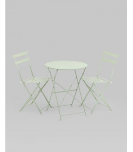 Комплект стола и двух стульев Бистро, светло-зеленый