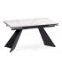 Керамический стол Ливи белый мрамор / черный