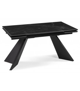 Керамический стол Ливи черный мрамор / черный
