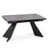 Керамический стол Ливи серый мрамор / черный