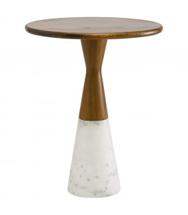 Столик кофейный ashil, D45 см, натуральное дерево/мрамор