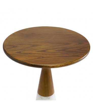 Столик кофейный ashil, D45 см, натуральное дерево/мрамор