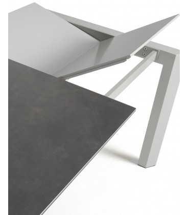 Стол Atta 160 (220) x90 серый керамический