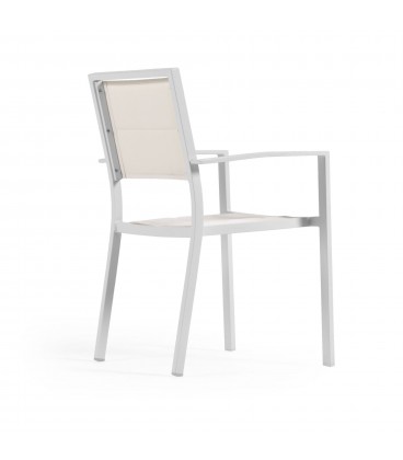 Sirley Садовый стул из алюминия и белого текстиля