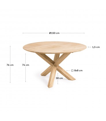 Teresinha Круглый садовый стол из массива тикового дерева Ø 150 см
