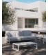 Comova Уличный 3-местный диван белый с белым алюминиевым каркасом 222 см