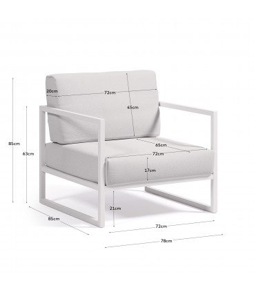 Comova Уличное кресло из алюминия белое с белым алюминиевым каркасом