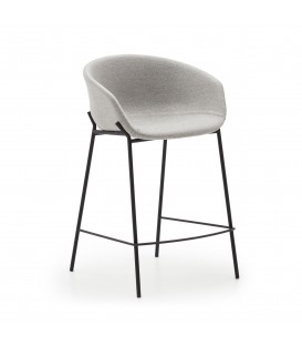 Yvette Полубарный стул светло-серый с ножками в черной отделке 65 см